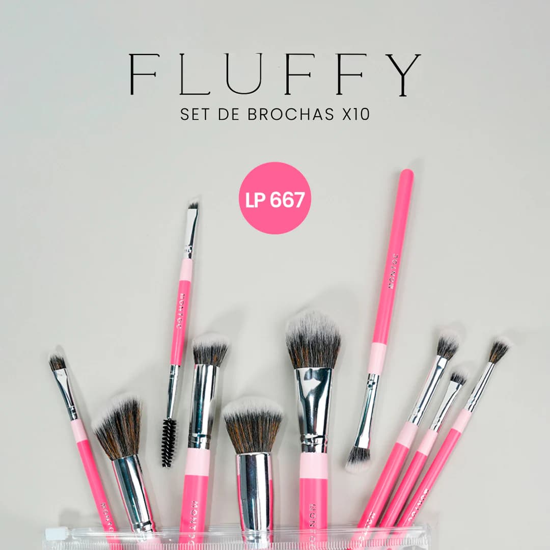 Kit de brochas Fluffy x 10 piezas - imagen 1